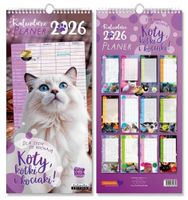 KALENDARZ PLANER KOTY 2026 KUKARTKA