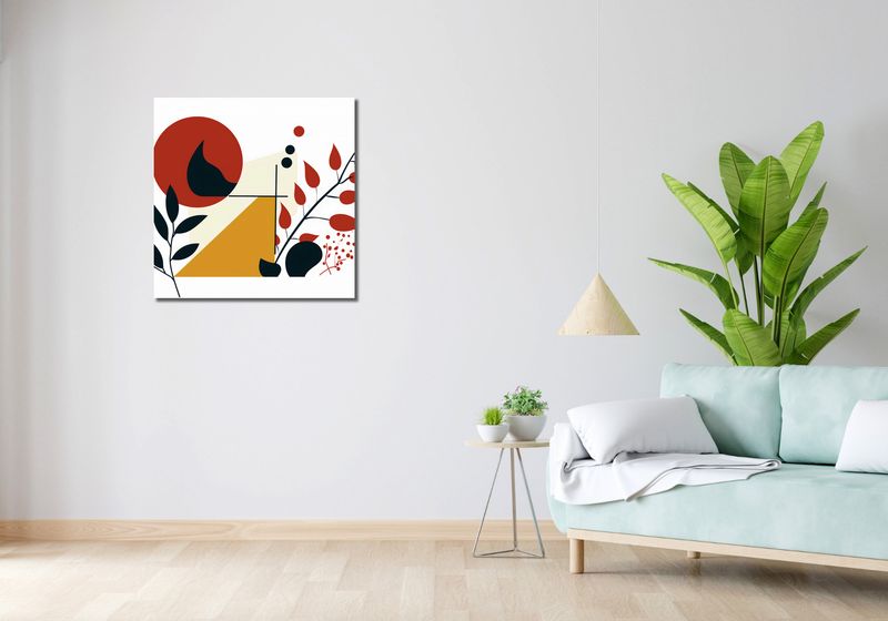 Obraz 70x70cm Ogień i Flora zdjęcie 2