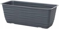 Skrzynka balkonowa Sahara 40 z podstawką | Antracyt, Kształt Prostokątny, Wymiary 17x38.9x14.5 cm, Kolor Antracyt, Form-Plastik