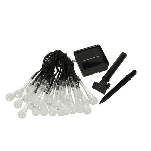 Lampki solarne ogrodowe sople 6,5m 30LED zimny biały na Arena.pl