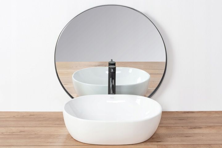 Umywalka Nablatowa Owalna Biała Rea Amelia White 48 cm zdjęcie 5