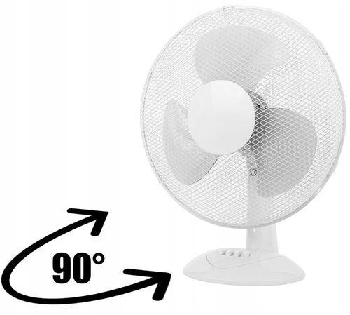 WENTYLATOR BIURKOWY WIATRAK STOJĄCY BIUROWY CICHY MOCNY BIAŁY MAŁY 3 TRYBY na Arena.pl