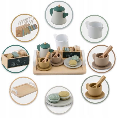 Drewniany serwis kawowy dla dzieci zestaw do kawy i herbaty zabawki Nukido na Arena.pl