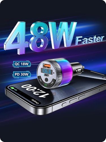 LENCENT Bluetooth 5.3 samochodowy transmiter FM typ C PD 30W BS024 na Arena.pl