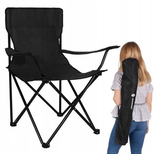 KRZESŁO TURYSTYCZNE WĘDKARSKIE SKŁADANE DUŻE FOTEL XXL KRZESEŁKO KEMPINGOWE na Arena.pl