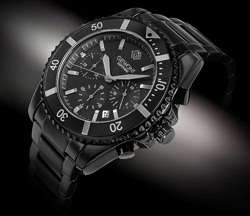 zegarek męski giewont chronograph sapphire czarno tytanowy gw3970-b1 na Arena.pl