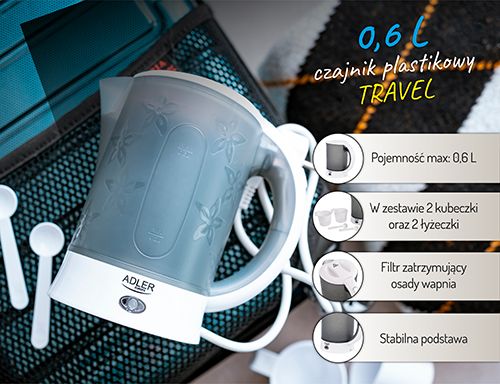 AD 1268 Czajnik plastikowy 0,6 L - travel zdjęcie 10