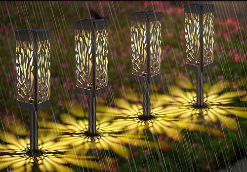 Lampy Solarne Ogrodowe LED Wbijana Do Ogrodu Zewnętrzna Barwa Ciepła Wzorek na Arena.pl