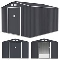 Domek Narzędziowy Ogrodowy na Narzędzia HUDSON 277x191 cm Metalowy Szopa XL