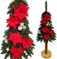 CHOINKA SZTUCZNA NA PNIU OZDOBIONA 140 cm CHOINKA UDEKOROWANA Z OZDOBAMI