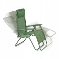 Grawitacyjny LEŻAK OGRODOWY taras plażowy FOTEL ROZKŁADANY ZIELONY leżanka