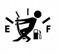 Naklejka Wlepa Empty Fuel Wskaźnik Poziomu Paliwo Śmieszny Ludzik Grafika