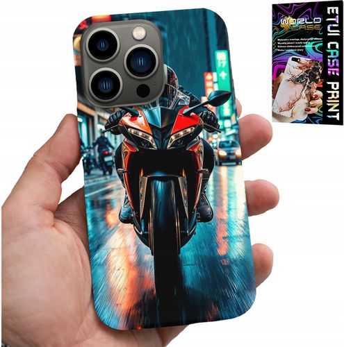 ETUI DO IPHONE 14 PRO MAX - MOTOR, MOTOCYKLE JEDNOŚLAD WZORY + SZKŁO na Arena.pl