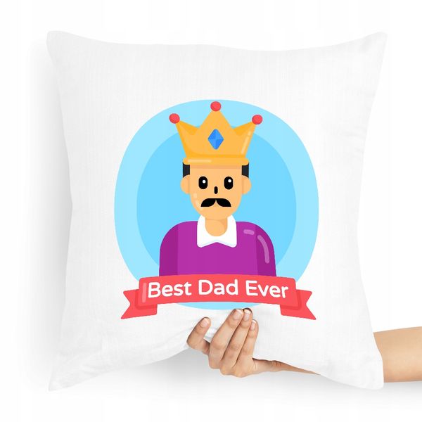 Poduszka Prezent Dla Taty Ojca Best Dad Ever Z Nadrukiem Ze Zdjęciem zdjęcie 1