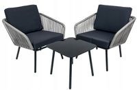 Zestaw mebli ogrodowych Venezia 2-osobowy szary balkon taras