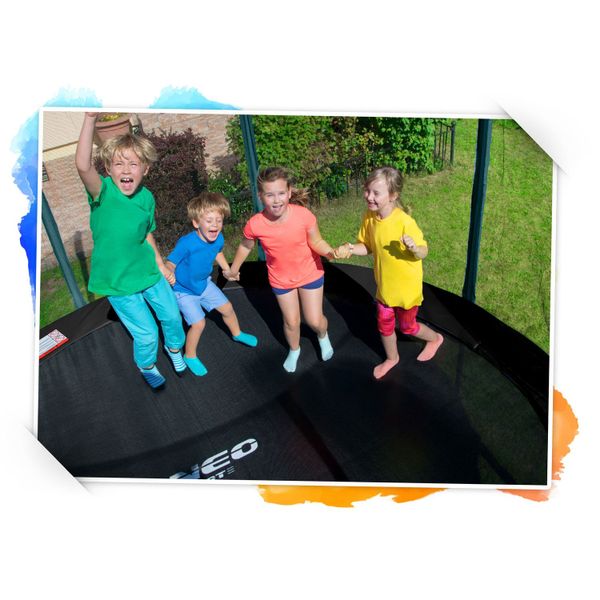 Trampolina ogrodowa dla dzieci, siatka, 140 cm, Neo-Sport, czarny na Arena.pl