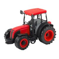 ROLNICZY TRAKTOR FARMERSKI Z ZIELONO-ŻÓŁTĄ PRZYCZEPĄ