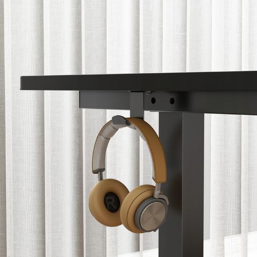 Biurko Elektryczne Podnoszone 160 cm Regulacja Wysokości Gamingowe Czarne na Arena.pl