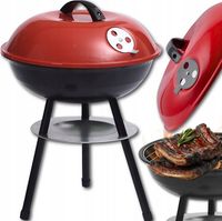 Grill Ogrodowy Węglowy Stojący 48cm Na Kółkach Przenośny Do Ogrodu + GRATIS