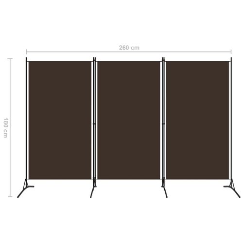 Parawan 3-Panelowy, Brązowy, 260 X 180 Cm na Arena.pl