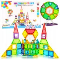 KLOCKI MAGNETYCZNE KONSTRUKCYJNE PUZZLE EDUKACYJNE UKŁADANKA DLA DZIECI 130