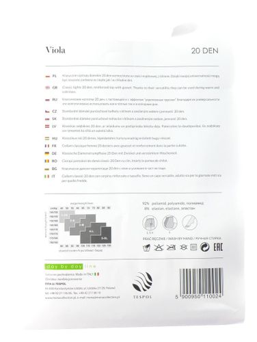 RAJSTOPY MONA VIOLA 20DEN Kolor - PERLE, Rozmiar - 2-S na Arena.pl