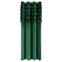 Zasłona na przelotkach AURA welwetowa z falbanami 140X250 c. zielona