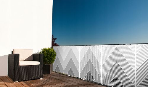 OSŁONA BALKONOWA MATA NA BALKON BIAŁA Z GRAFIKĄ BARIERKA WYMIAR na Arena.pl