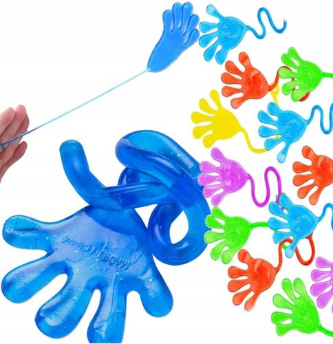 ŁAPKI ŻELOWE KLEJĄCE PACŁAPKA GUMOLEPKI LEPKI 12x ŁAPKA LEPKA ZABAWKA GRA na Arena.pl