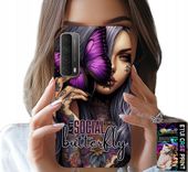 ETUI DO HUAWEI P SMART 2021 - ANTI SOCIAL BUTTERFLY RÓŻOWY MOTYL + SZKŁO