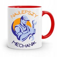 Kubek Czerwony Dla Mechanika Najlepszy Mechanik Z Nadrukiem Ze Zdjęciem