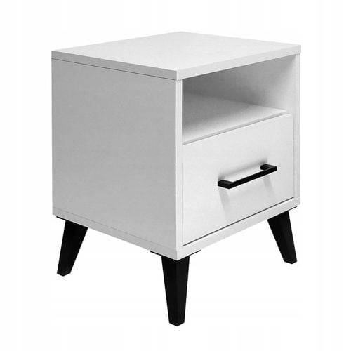 Stolik Nocny z Szufladą Oświetlenie LED Szafka Nocna złożona Loft DĄB na Arena.pl