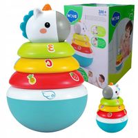 WAŃKA WSTAŃKA GRZECHOTKA SENSORYCZNA KREATYWNA KOLOROWA GRYZAK SORTER 3 mc+