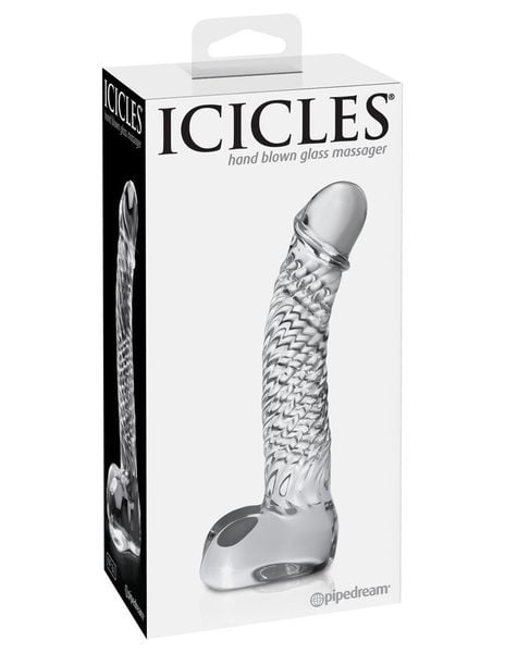 Szklane Dildo Penis Ze Spiralą - Icicles No 61 Pipedream zdjęcie 1
