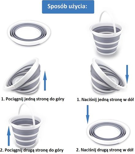 Wiaderko składane silikonowe wiadro 10 l wiaderko turystyczne na Arena.pl
