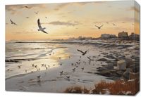 Obraz 70x50cm Zmierzch nad Wybrzeżem
