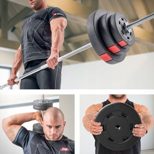 Zestaw obciążeń bitumicznych 40kg do hantli sztang gryfu ścięte 4x10kg na Arena.pl