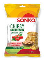 Sonko Chipsy z ciecierzycy o smaku pomidora z bazylią 60 g
