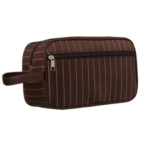 kosmetyczka podróżna z materiału syntetycznego w brązowym kolorze - rovicky na Arena.pl
