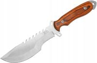 Duży Nóż Survivalowy Outdoor Sztylet Stal Drop Point Drewno Pokrowiec