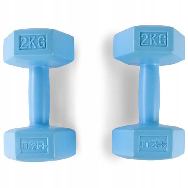 HANTLE DO ĆWICZEŃ MAŁE 2X2KG ĆWICZENIA TRENING SIŁOWY HANTELKI FITNESS zdjęcie 1