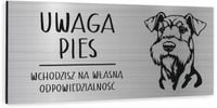 Tabliczka dibond uwaga pies Airedale terrier 20x10 cm z NADRUKIEM UV
