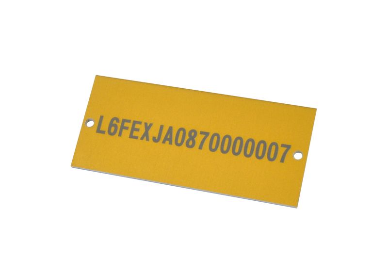 Tabliczka z numerem, napisem z otworami 80x35mmx2mm kolor złoty zdjęcie 1