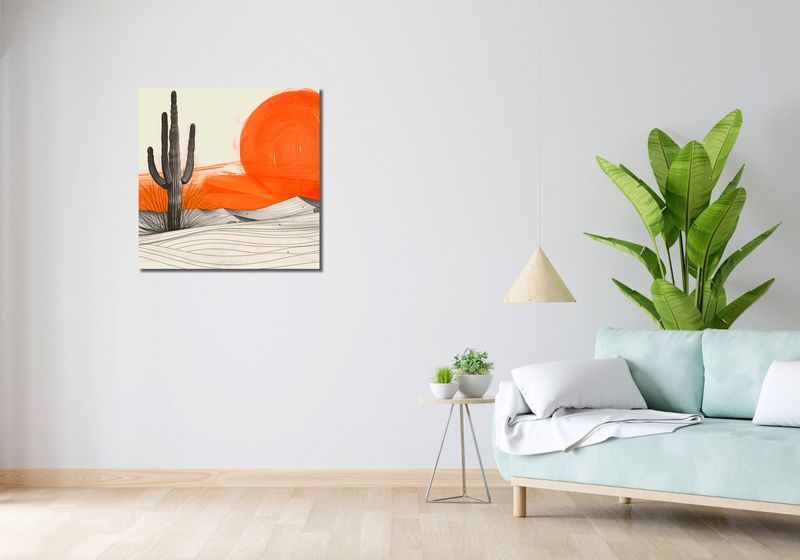 Obraz 70x70cm Kaktus Saguaro zdjęcie 2