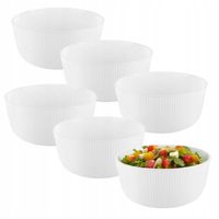 KOMPLET Miski STRIPE ryflowane 760ml 6 sztuk szkło opal