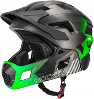 ROCKBROS kask dziecięcy odpinana osłona szczęki zielony rozm. M 53-58 cm