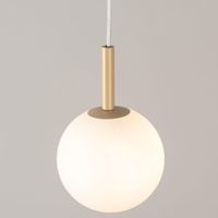 Złota lampa wisząca Gama mleczna kula nad stół do jadalni