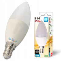 Żarówka led E14 świeca ciepła biała 500lm 5W Vita