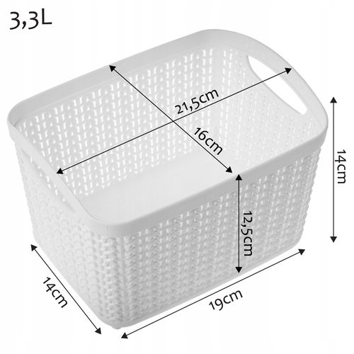 KOSZYK POJEMNIK PUDEŁKO PLASTIK KOSZ 3,3L KOLORY na Arena.pl