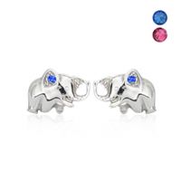 SREBRNE KOLCZYKI SŁONIKI Z CYRKONIAMI NA SZTYFT PRÓBA SREBRA 925 DOSTĘPNE RÓŻNE KOLORY